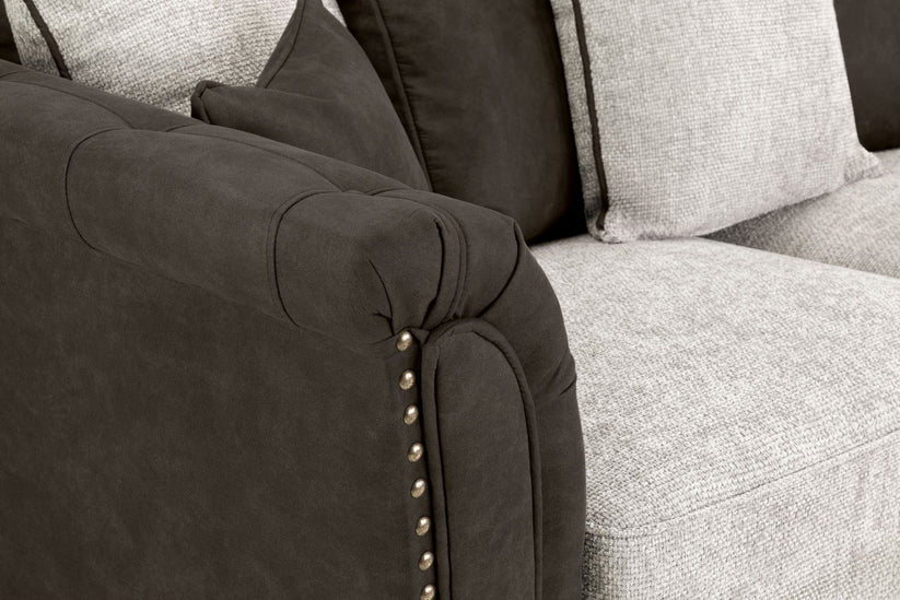 Tuxelle 3 Seater Sofa – Stylish Grey / Brown Comfort Seating