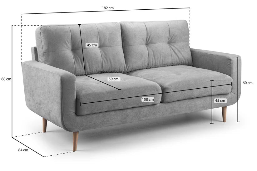 Vera 3 Seater Sofa – Stylish Grey Comfort Seating