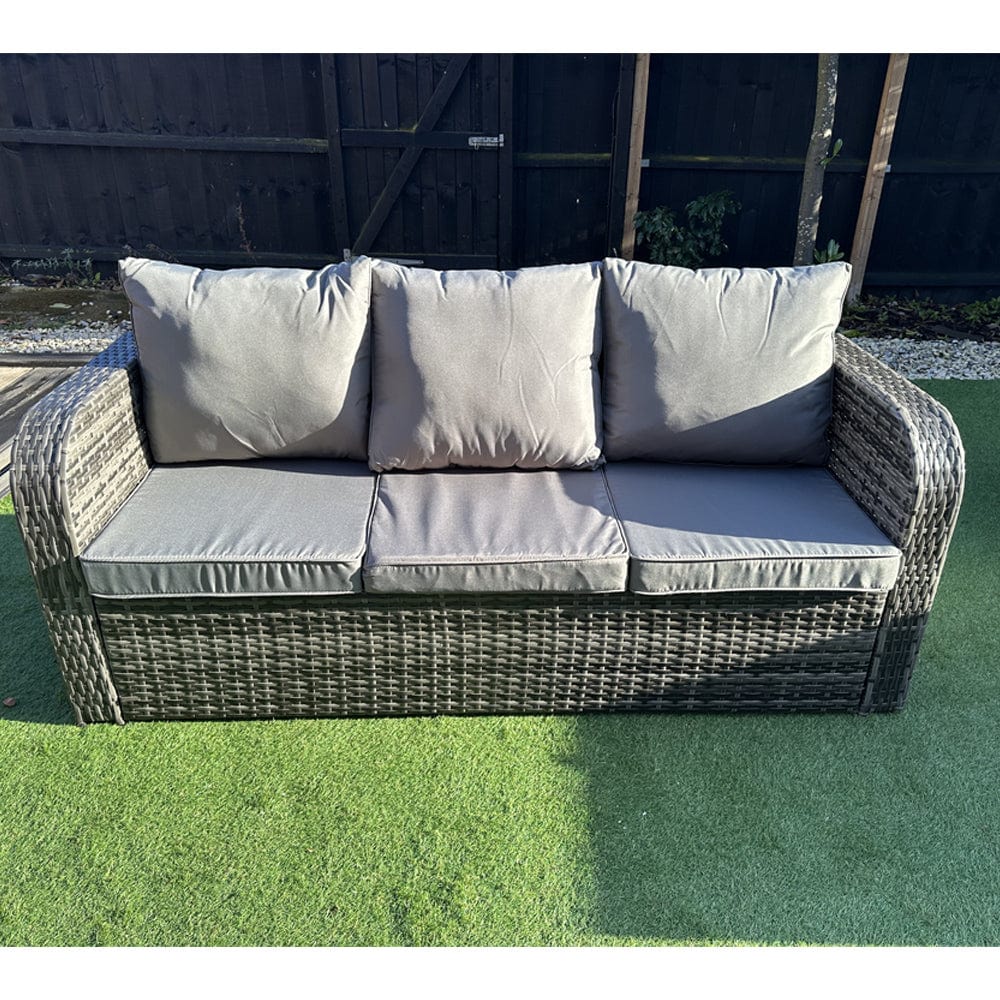 Cove Rattan Garden Furniture Set Firepit Sofa Outdoor Furniture