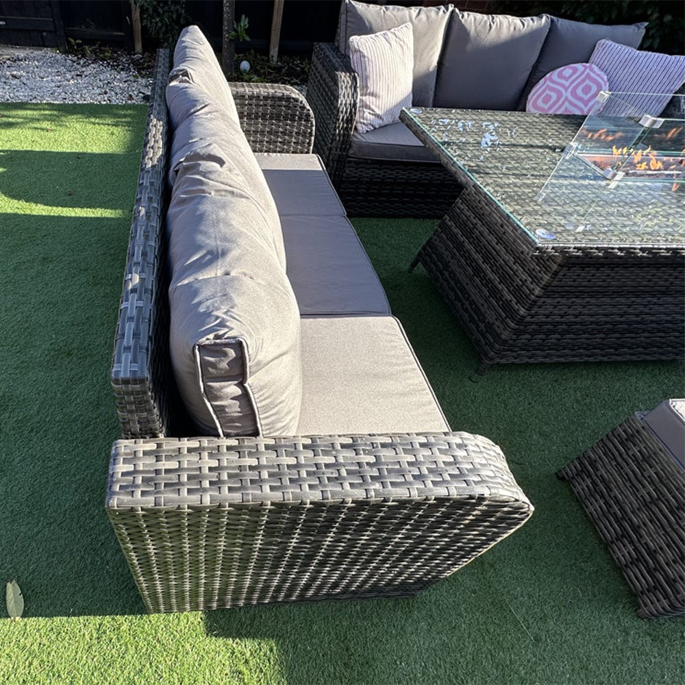 Cove Rattan Garden Furniture Set Firepit Sofa Outdoor Furniture