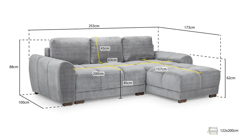 Osla Sofa L Shape Sofa Bed Corner – Stylish Mocha Comfort Seating