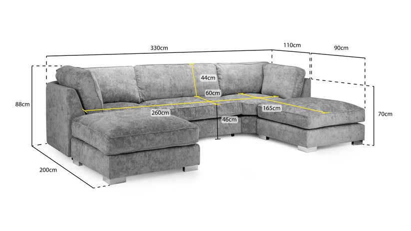 Diavlor Sofa U Shape Corner – Stylish Grey Comfort Seating