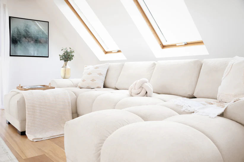 Osla Sofa Cream U Shape Corner – Stylish Cream Comfort Seating