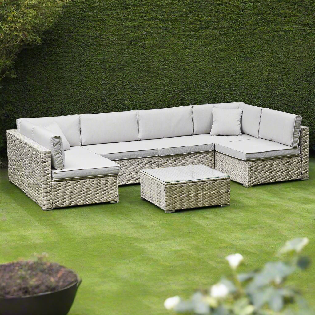 Luxury Rattan Corner Garden Set Outdoor Patio Furniture