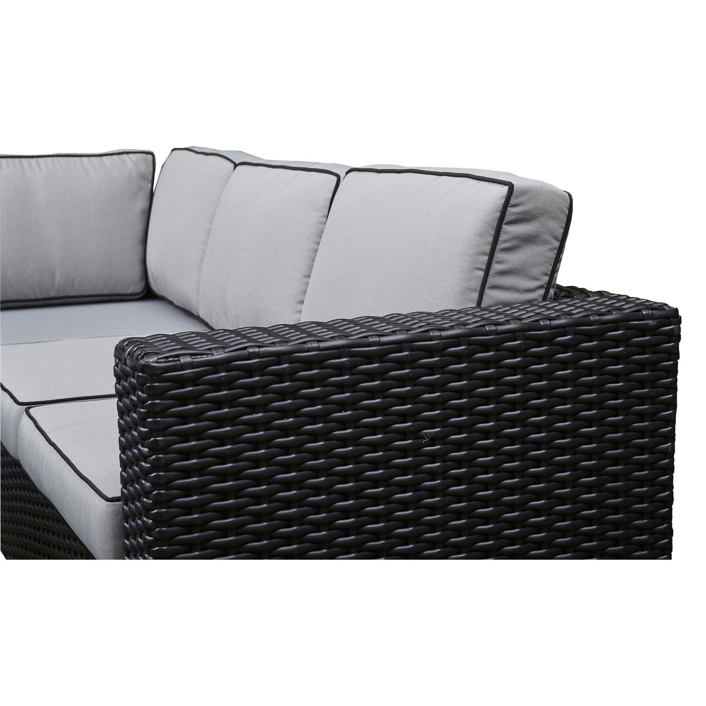 Arcadia Deluxe Rattan Firepit Corner Garden Set - Black