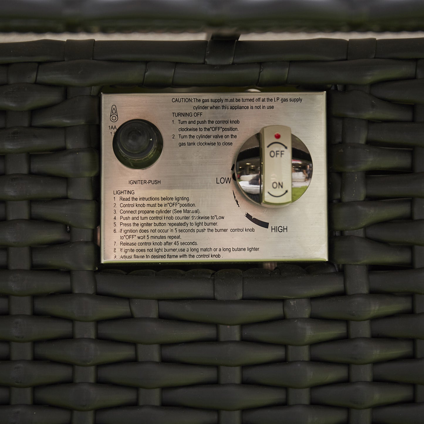 Arcadia Deluxe Rattan Firepit Corner Garden Set - Black