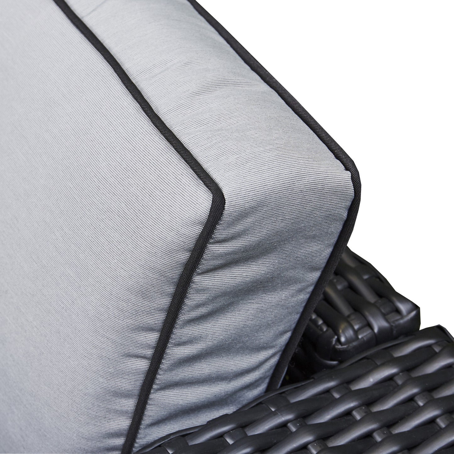 Arcadia Deluxe Rattan Firepit Corner Garden Set - Black