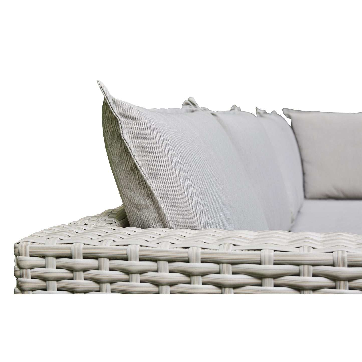 Arcadia Deluxe Rattan Firepit Corner Garden Set - Beige