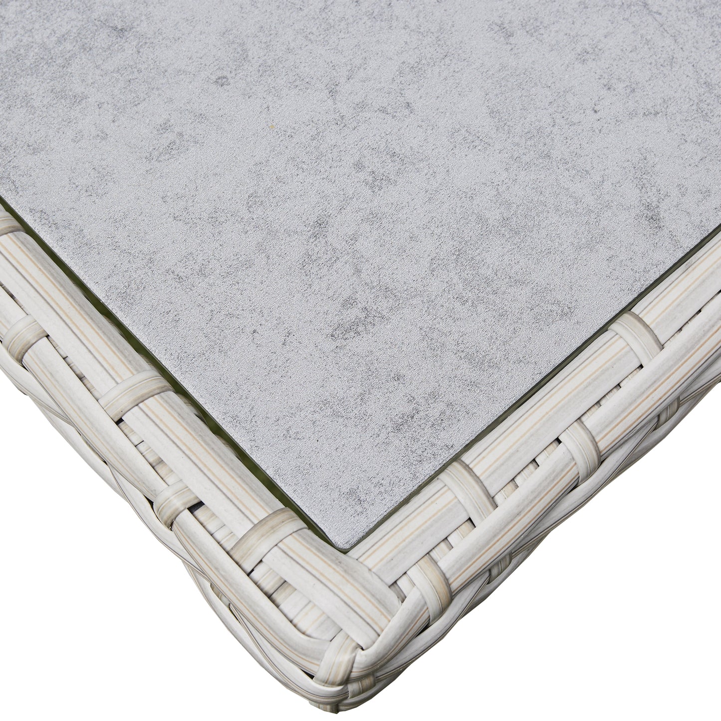 Arcadia Deluxe Rattan Firepit Corner Garden Set - Beige