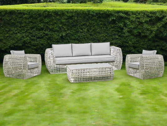 Malibu Rattan Garden Furniture Sofa Set - Beige