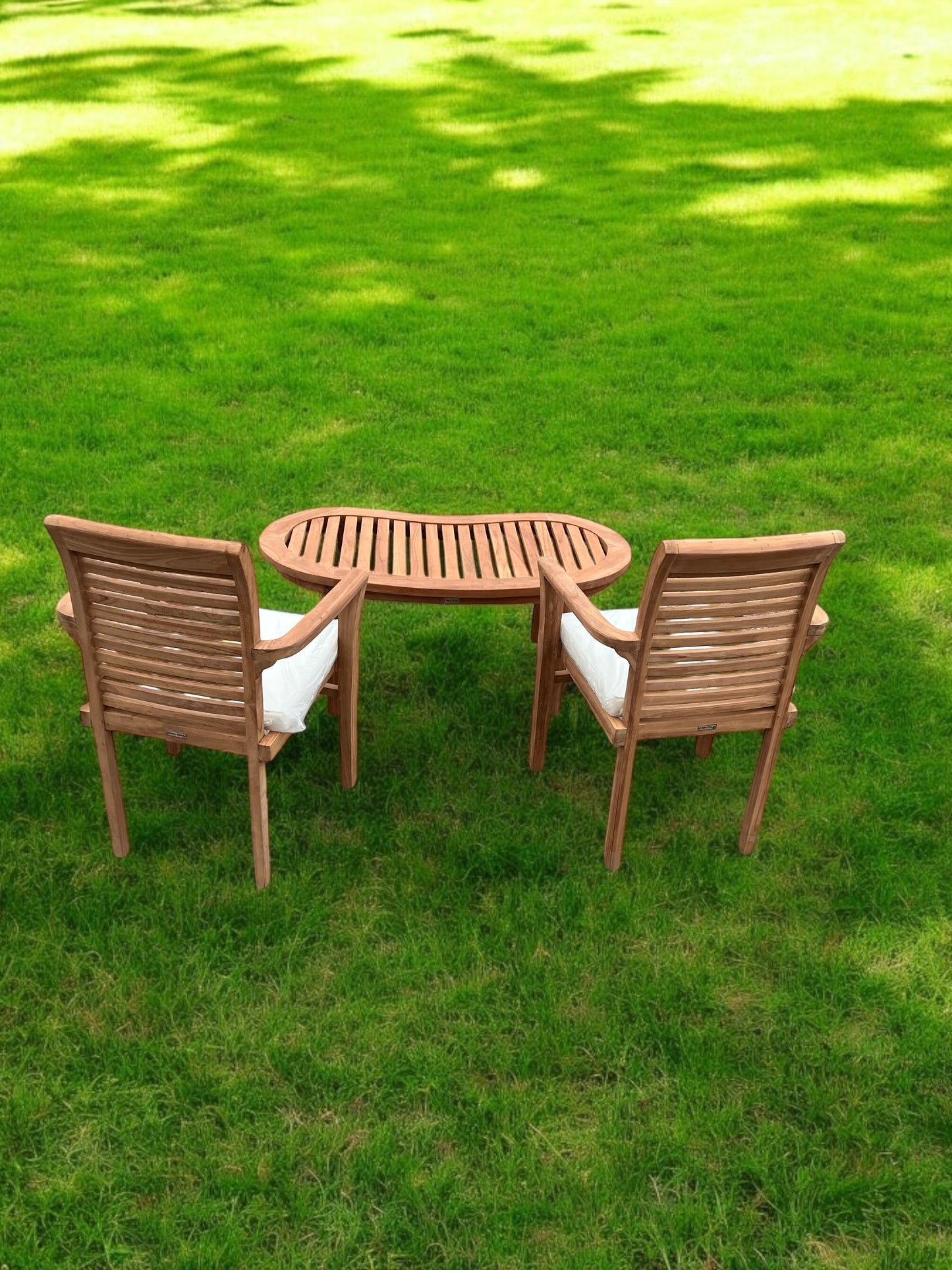 Teak Garden Chairs Set With Coffee Table Three Piece