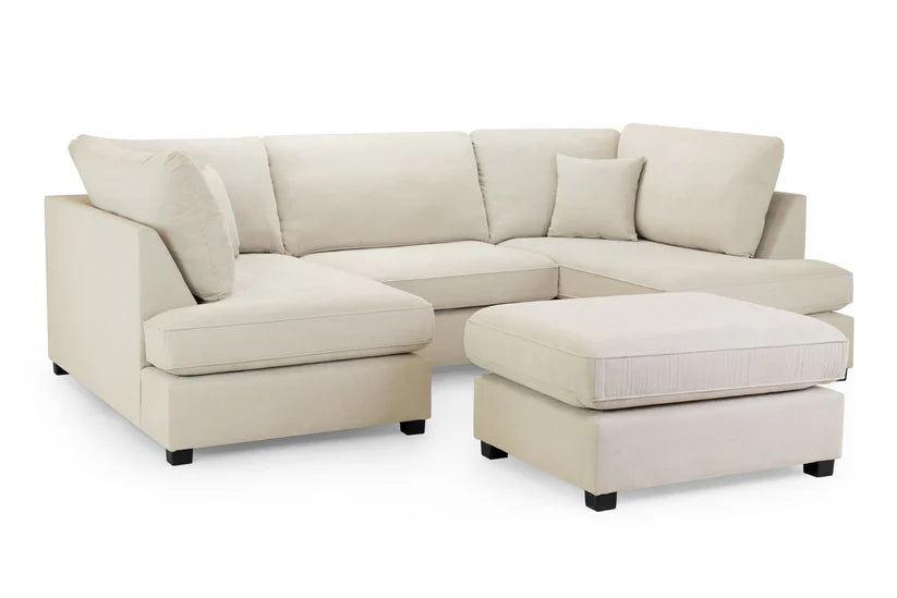 Chesbee Sofa U Shape Corner Sofa – Stylish Beige Comfort Seating