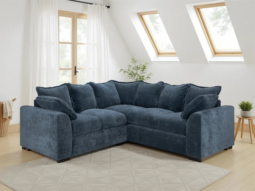 Ember Sofa L Shape Corner – Stylish Blue Comfort Seating