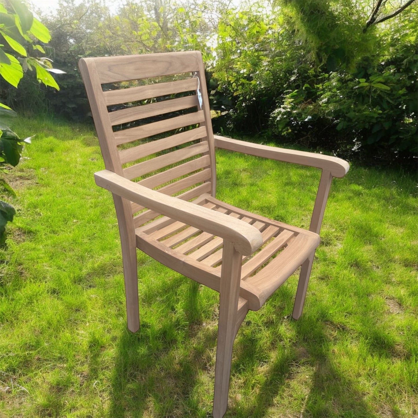 Teak Garden Furniture Set 180cm - 240cm Extending Dining Table & 8 Haven Chairs with Cushions