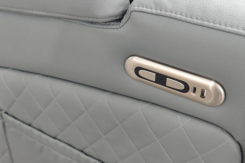 Cosmo 3 Seater Electric Recliner Cinema Sofa – Stylish Grey Leather Comfort Seating