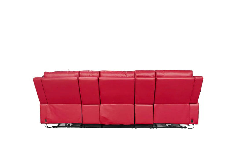Cosmo 3 Seater Electric Recliner Cinema Sofa – Stylish Red Leather Comfort Seating