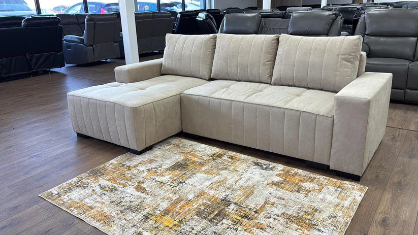 Sable Sofa Bed L Shape Corner – Stylish Beige Comfort Seating (Left Hand)