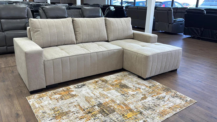 Sable Sofa Bed L Shape Corner – Stylish Beige Comfort Seating (Right Hand)