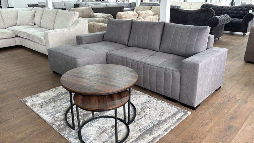 Sable Sofa Bed L Shape Corner – Stylish Grey Comfort Seating (Left Hand)