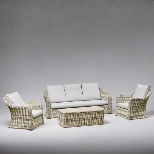 Crescent Deluxe Rattan Lounge Garden Set With Coffee Table