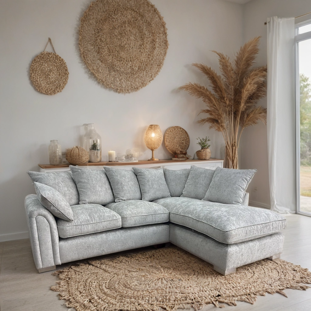 Cove Sofa Right Hand L Shape Corner Sofa Bed – Stylish Silver Comfort Seating