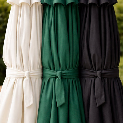 Parasols for teak garden tables