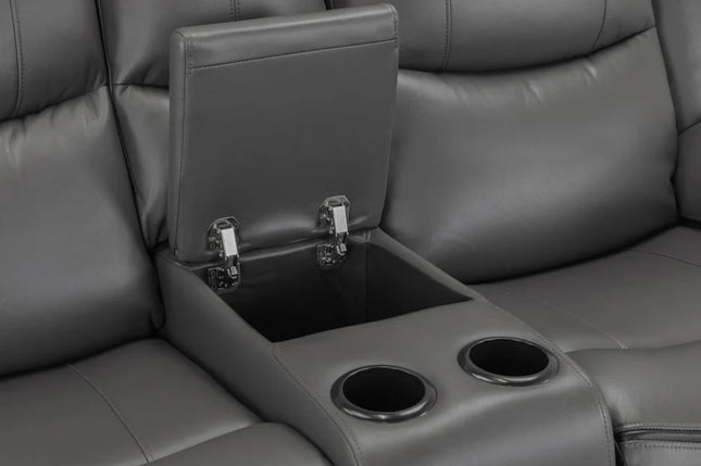 Flint 3+2 Seater Electric Recliner Sofa Set – Stylish Grey Leather Comfort Seating