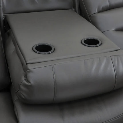 Lumo 3 Seater Electric Recliner Sofa – Stylish Grey Leather Comfort Seating