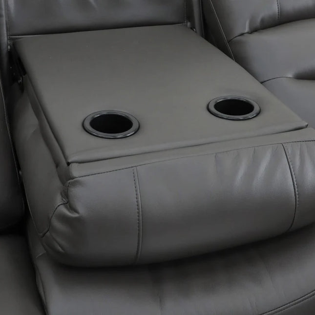 Lumo 3 Seater Electric Recliner Sofa – Stylish Grey Leather Comfort Seating
