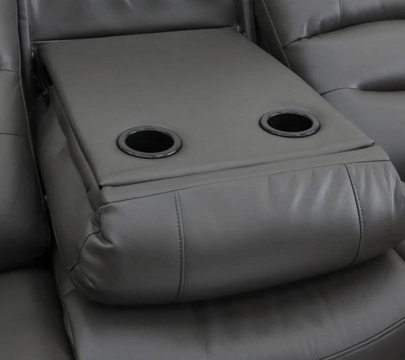 Lumo 3 Seater Electric Recliner Sofa – Stylish Grey Leather Comfort Seating