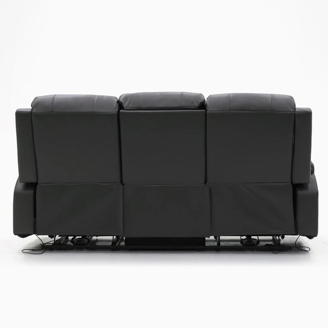 Lumo 3 Seater Electric Recliner Sofa – Stylish Black Leather Comfort Seating