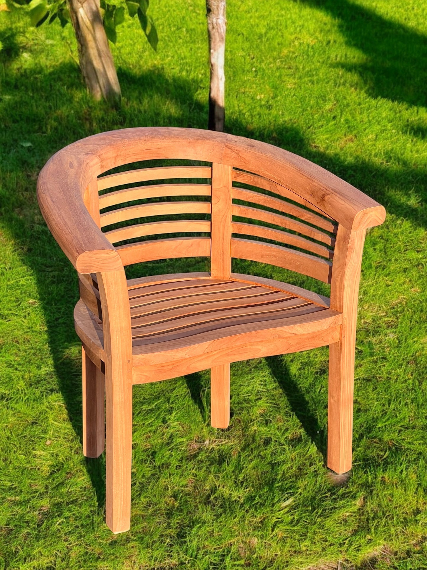 The perfect companion set! Two Teak Banana Chairs Horizontal Extra Thick (Deluxe)