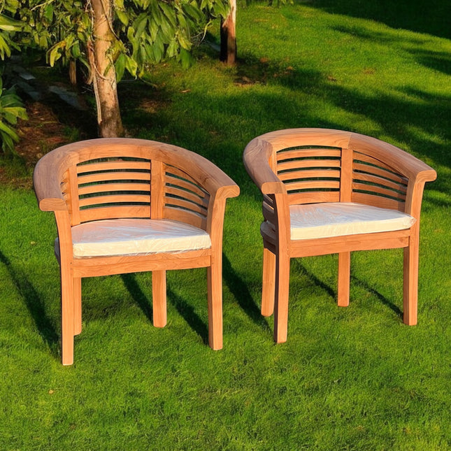 Perfect companion set! Two Teak Horizon Harmony Chairs Extra Thick (Deluxe)