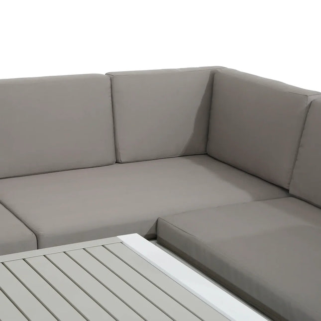 Nexa Aluminium Garden Furniture Corner Sofa Set With Coffee Table - Right Hand