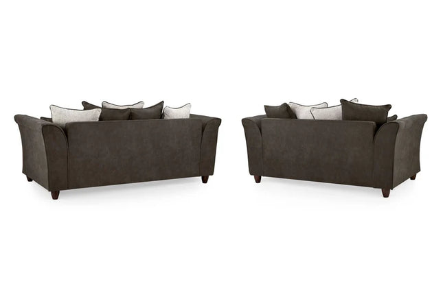 Tuxelle 3+2 Sofa Set – Stylish Grey / Brown Comfort Seating