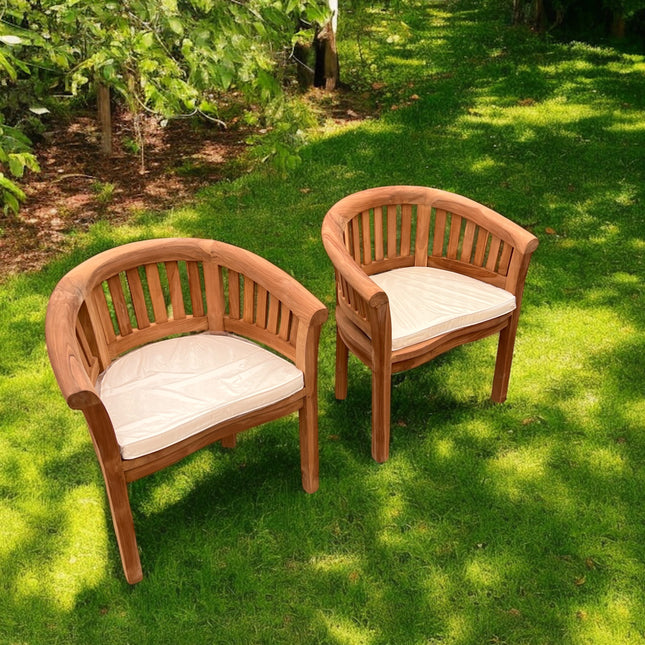 Pair Of Teak Harmony Curve Vertical Chairs
