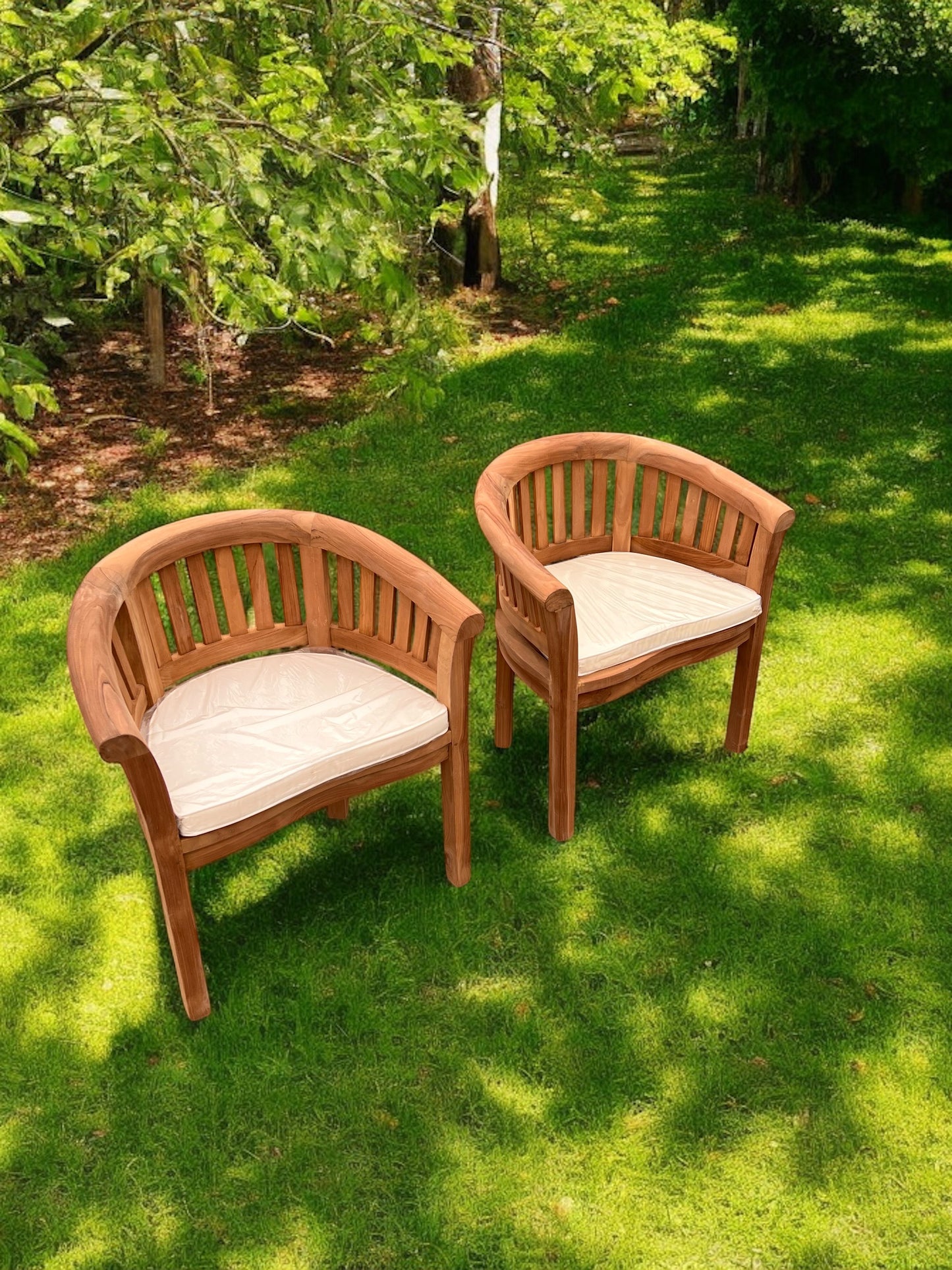 Two Teak Banana Chairs Vertical