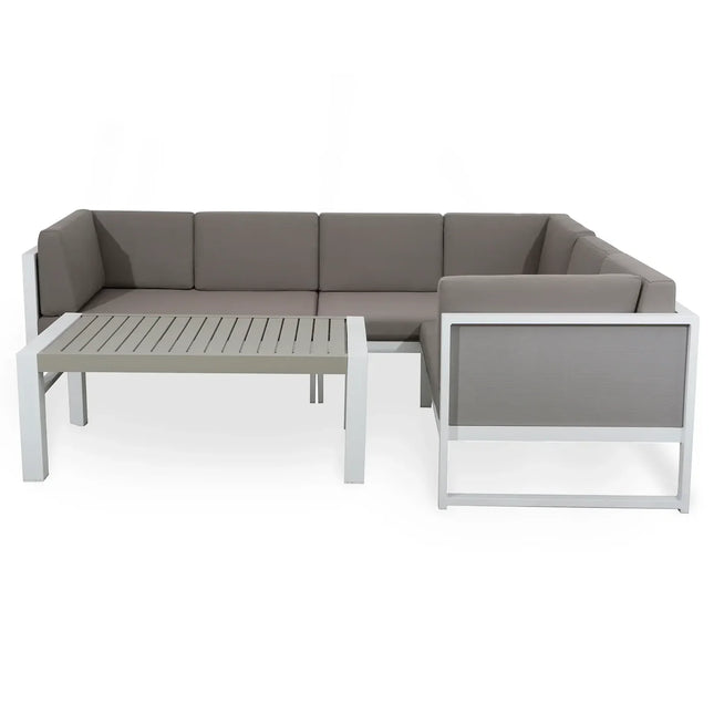 Nexa Aluminium Garden Furniture Corner Sofa Set With Coffee Table - Right Hand