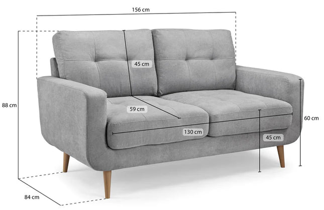 Vera 2 Seater Sofa – Stylish Grey Comfort Seating
