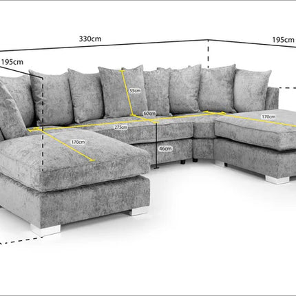 Diavlor Sofa U Shape Corner – Stylish Scatter Truffle Comfort Seating