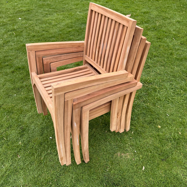 Teak Deluxe Garden Furniture Set 200cm - 300cm Dining Table 4CM Thick & 12 Elysian Chairs With Cushions