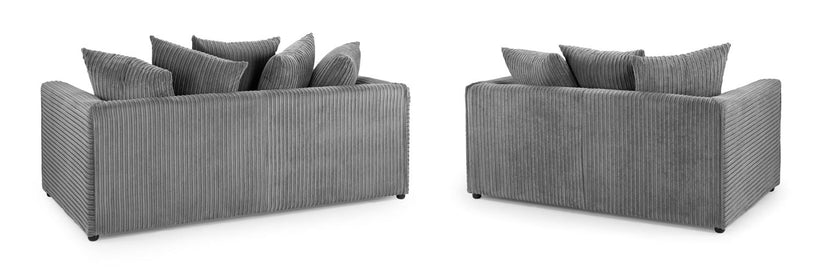 Pebble Jumbo Corded 3+2 Seater Sofa Set – Stylish Grey Comfort Seating