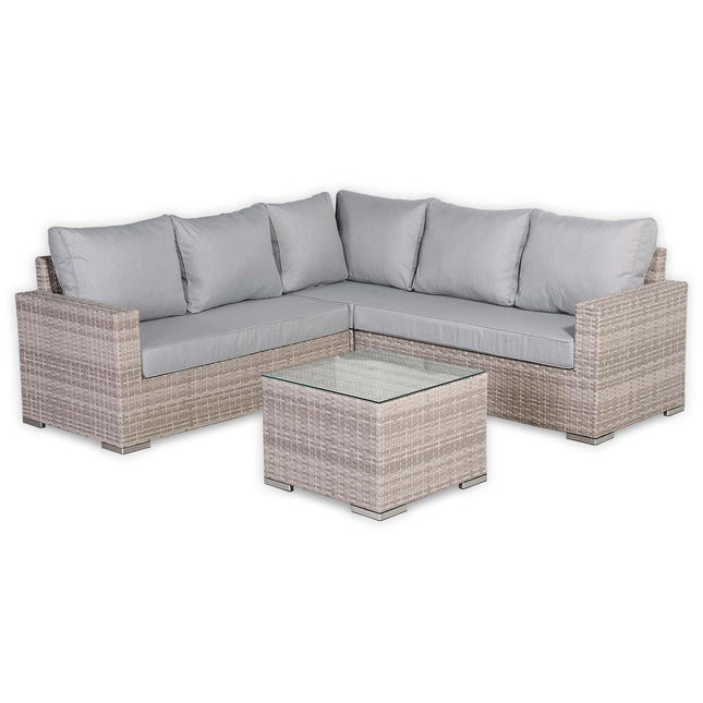 Ashford Rattan Garden Furniture Corner Sofa Set With Coffee Table - Left Hand