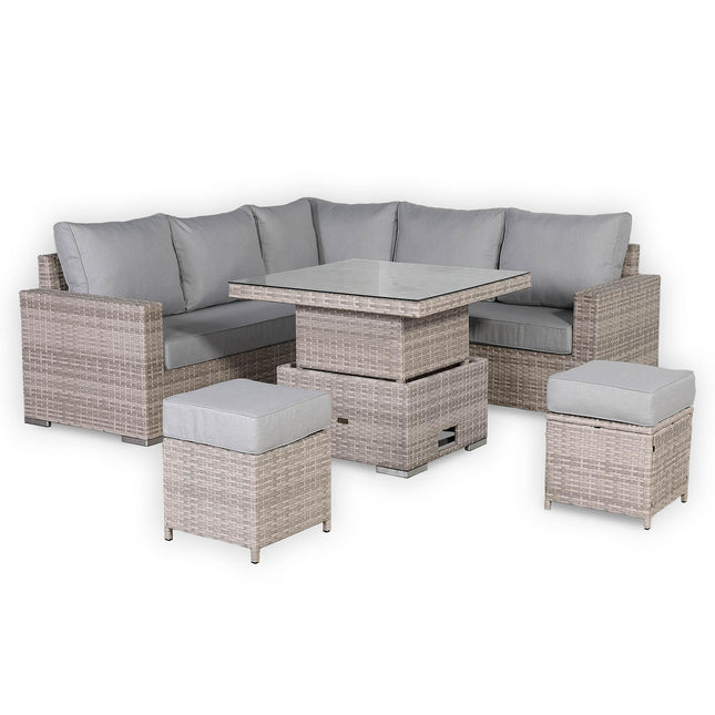 Ashford Rattan Garden Furniture Corner Sofa Set With Rising Table - Left Hand