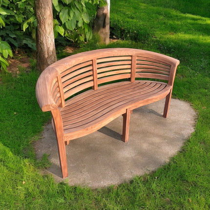 Teak Harmony Curved Horizon Bench 3 Seater Extra Thick