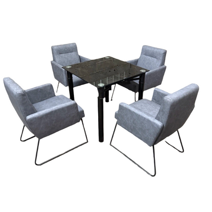 Dining Table and 4 Chairs Extendable – Black Glitter set