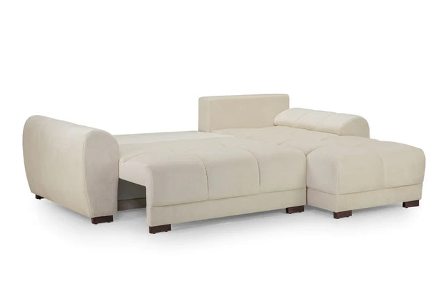 Osla Sofa L Shape Corner Sofa Bed – Stylish Cream Comfort Seating
