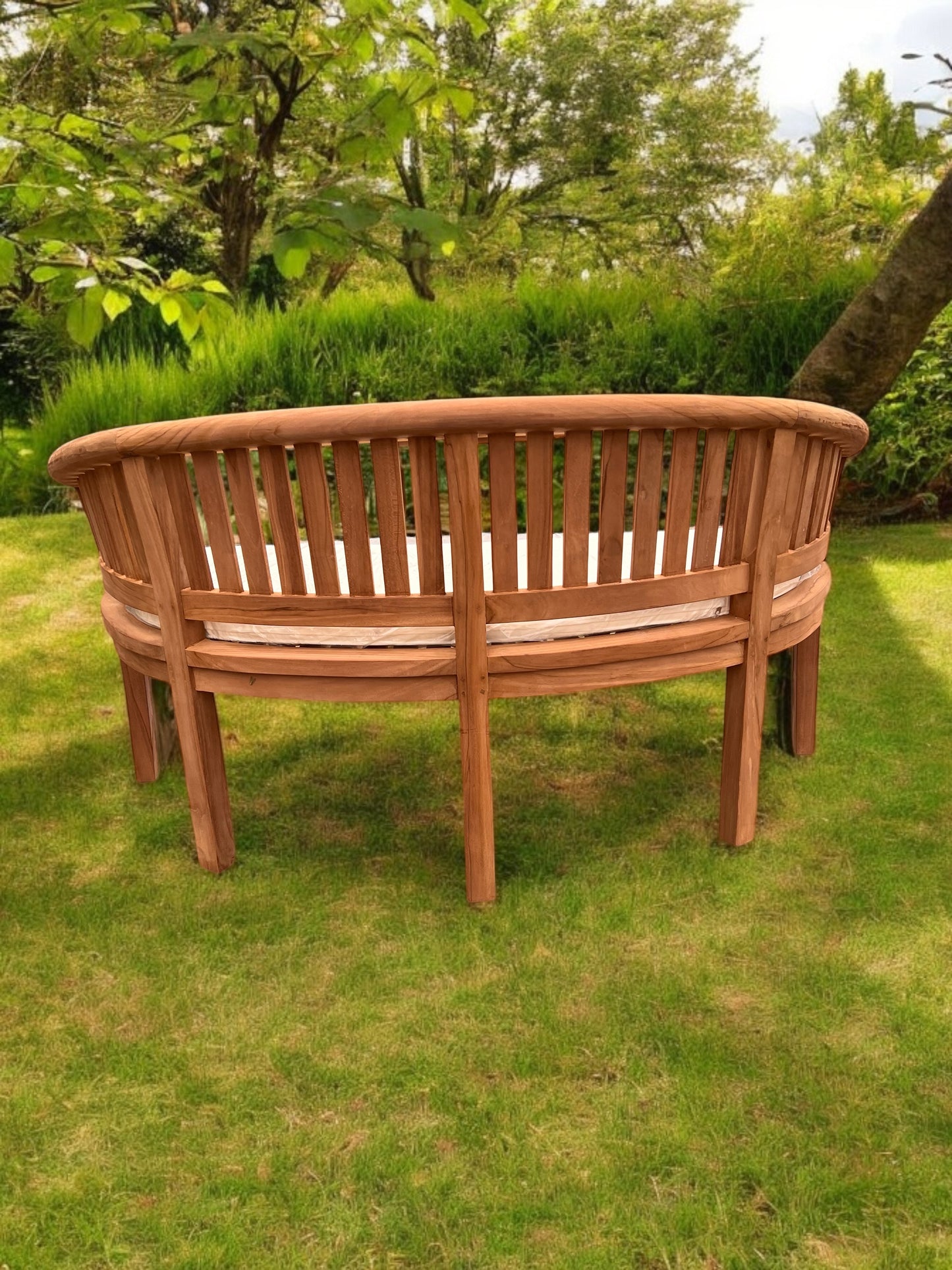 The Perfect Teak Garden Bench Set Banana Vertical