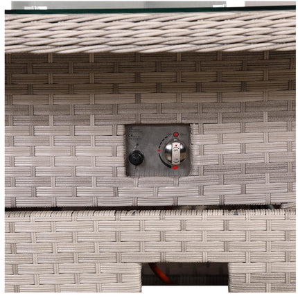 Eterna Rattan Garden Furniture Corner Sofa Set With Rising Firepit Table