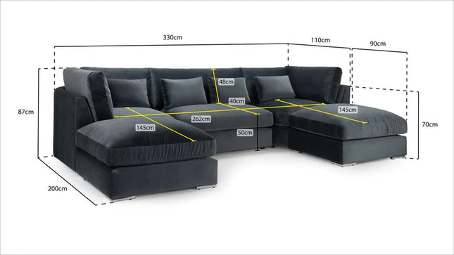 Cambrelle Sofa U Shape Corner – Stylish  Comfort Seating